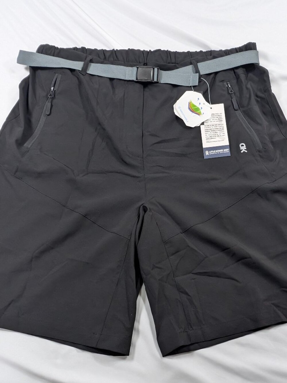 NWT Little Donkey Andy Black Hiking Shorts Quick Dry UPF 50+ XXL